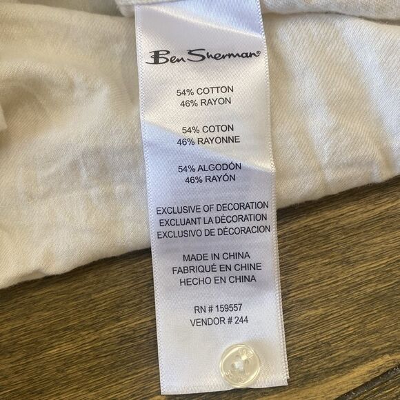 Ben Sherman Cotton/Rayon Blend Off-White Button-Down Men’s Size Medium Fall Soft - Picture 8 of 9